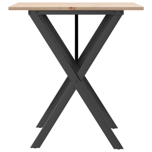 vidaXL Matbord X-ram 70x70x75 cm massiv furu och gjutjärn