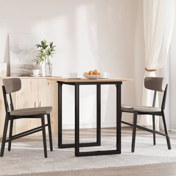 vidaXL Ruokapöytä O-runko 60x60x75 cm täysi mänty ja terästä