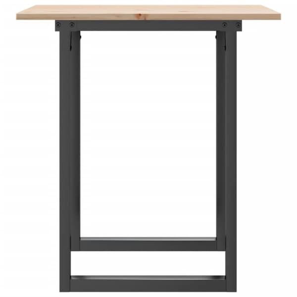 vidaXL Ruokapöytä O-runko 60x60x75 cm täysi mänty ja terästä