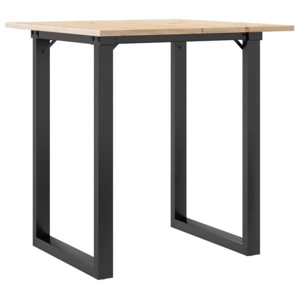 vidaXL Ruokapöytä O-runko 60x60x75 cm täysi mänty ja terästä