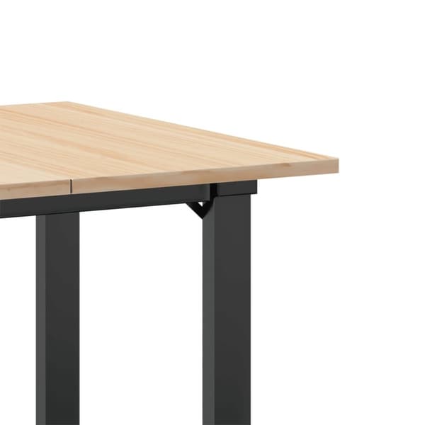 vidaXL Ruokapöytä O-runko 60x60x75 cm täysi mänty ja terästä