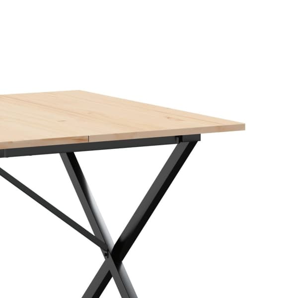 vidaXL Ruokapöytä X-runko 180x90x75 cm täysi mänty ja terästä
