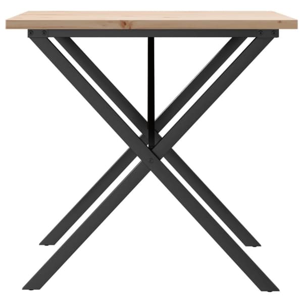 vidaXL Spisebord X-ramme 80x80x75,5 cm heltre furu og stål