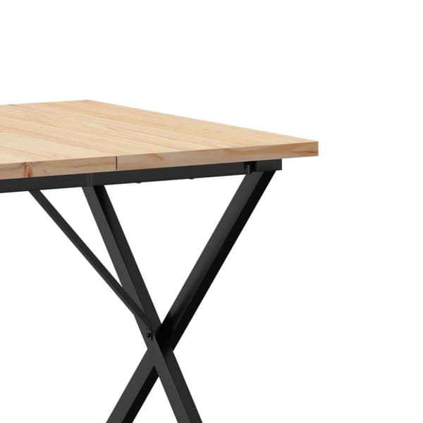 vidaXL Ruokapöytä X-runko 80x80x75,5 cm täysi mänty ja terästä