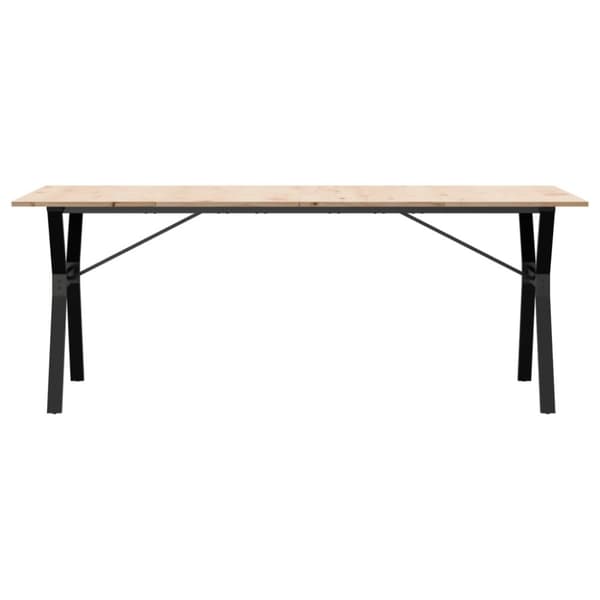 vidaXL Ruokapöytä Y-runko 200x100x75 cm täysi mänty ja terästä