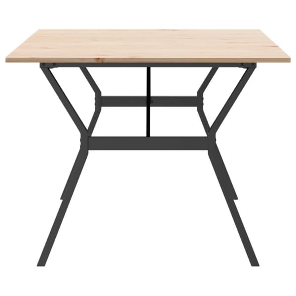 vidaXL Ruokapöytä Y-runko 200x100x75 cm täysi mänty ja terästä