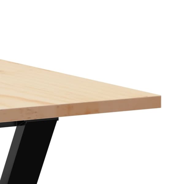 vidaXL Ruokapöytä Y-runko 200x100x75 cm täysi mänty ja terästä