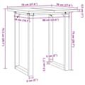 Miniatyrbilde 10 av 10: vidaXL Spisebord O-ramme 70x70x75,5 cm heltre furu og stål