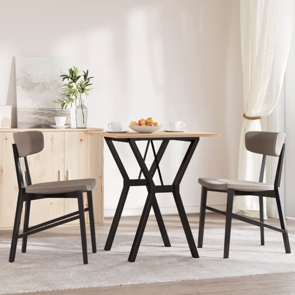 vidaXL Spisebord Y-ramme 60x60x75 cm heltre furu og stål