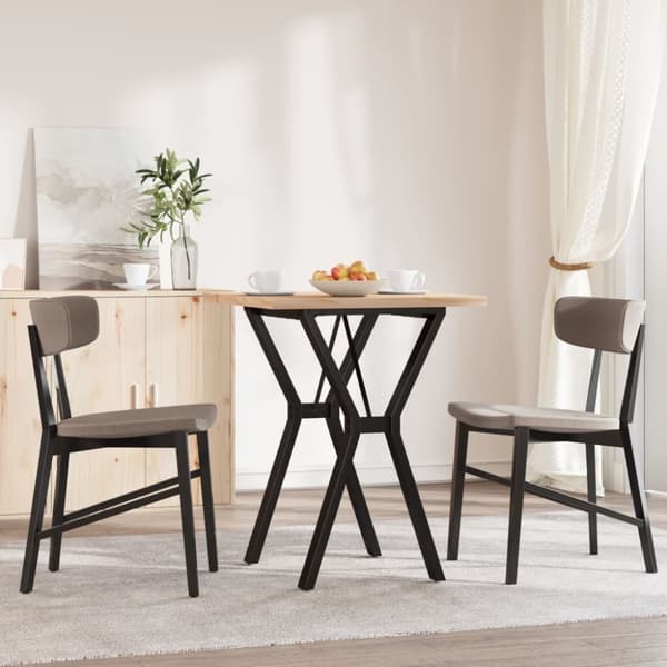 vidaXL spisebord 60x60x75,5 cm Y-stel massivt fyrretræ og støbejern