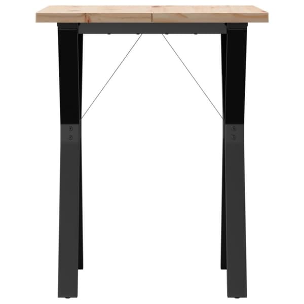 vidaXL spisebord 60x60x75,5 cm Y-stel massivt fyrretræ og støbejern