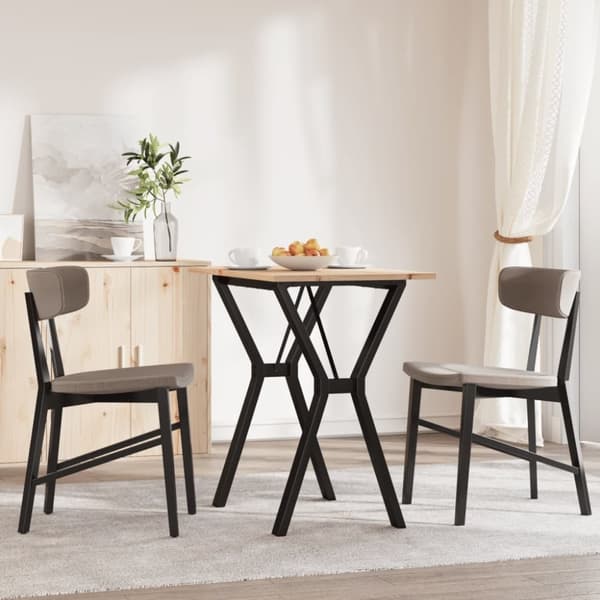 vidaXL Ruokapöytä Y-runko 80x50x75 cm täysi mänty ja terästä