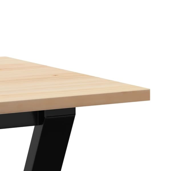 vidaXL Ruokapöytä Y-runko 80x50x75 cm täysi mänty ja terästä