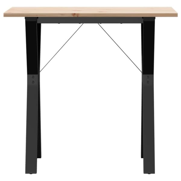 vidaXL Spisebord Y-ramme 80x50x75 cm heltre furu og stål