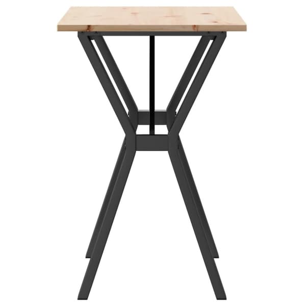 vidaXL Spisebord Y-ramme 80x50x75 cm heltre furu og stål