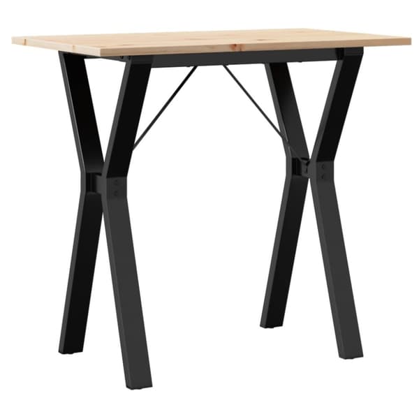 vidaXL Spisebord Y-ramme 80x50x75 cm heltre furu og stål