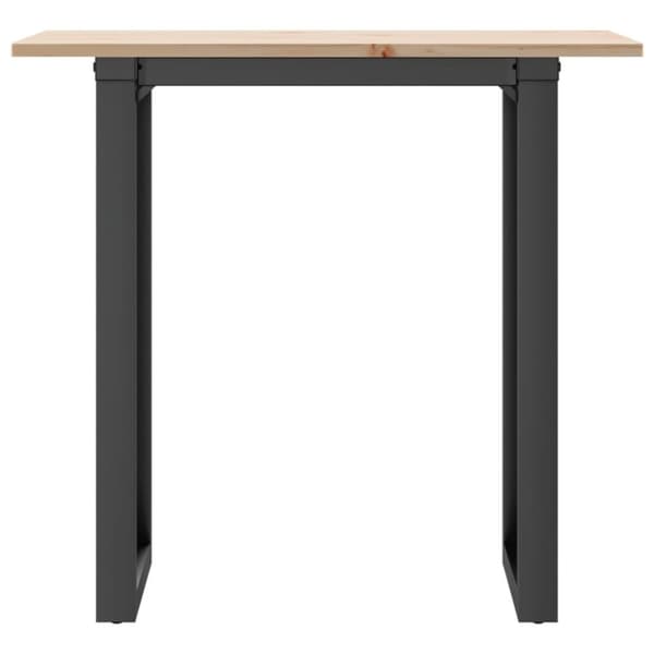 vidaXL spisebord 80x50x75 cm O-stel massivt fyrretræ og støbejern