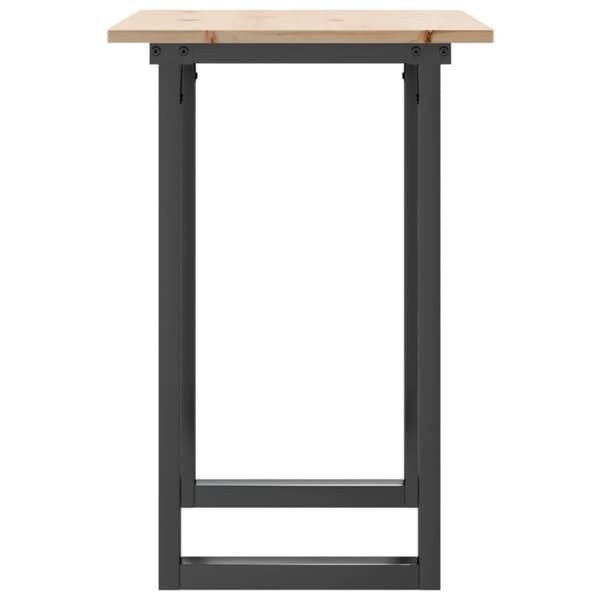 vidaXL spisebord 80x50x75 cm O-stel massivt fyrretræ og støbejern