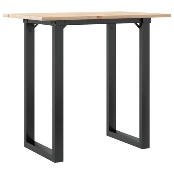 vidaXL spisebord 80x50x75 cm O-stel massivt fyrretræ og støbejern