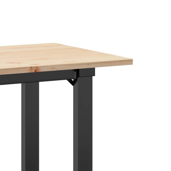 vidaXL spisebord 80x50x75 cm O-stel massivt fyrretræ og støbejern