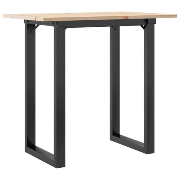 vidaXL spisebord 80x50x75 cm O-stel massivt fyrretræ og støbejern