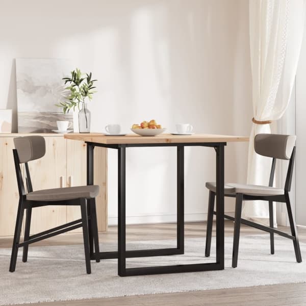 vidaXL Spisebord O-ramme 90x90x75,5 cm heltre furu og stål