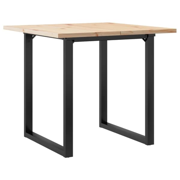 vidaXL Spisebord O-ramme 90x90x75,5 cm heltre furu og stål