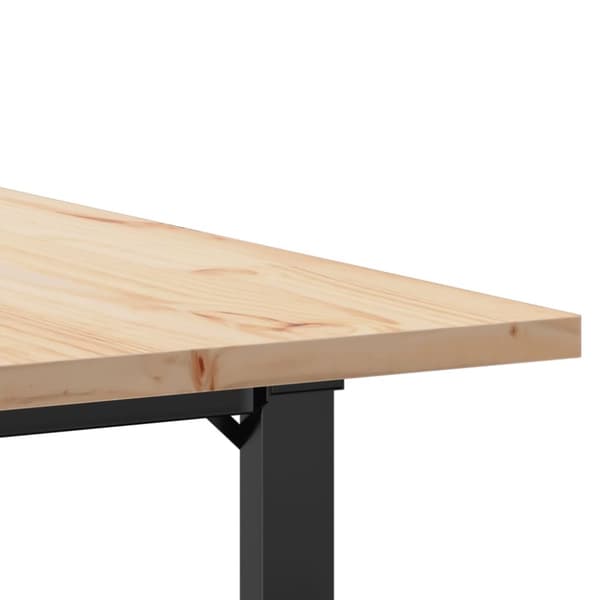 vidaXL Spisebord O-ramme 90x90x75,5 cm heltre furu og stål