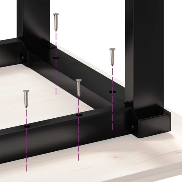 vidaXL Spisebord O-ramme 90x90x75,5 cm heltre furu og stål