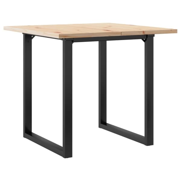 vidaXL Spisebord O-ramme 90x90x75,5 cm heltre furu og stål