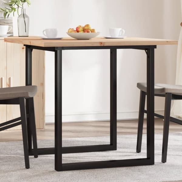vidaXL Spisebord O-ramme 90x90x75,5 cm heltre furu og stål