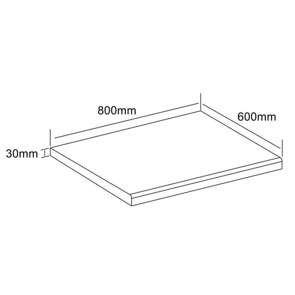 Fasola kjøkkenbordplate 80x60cm  eik dekor.