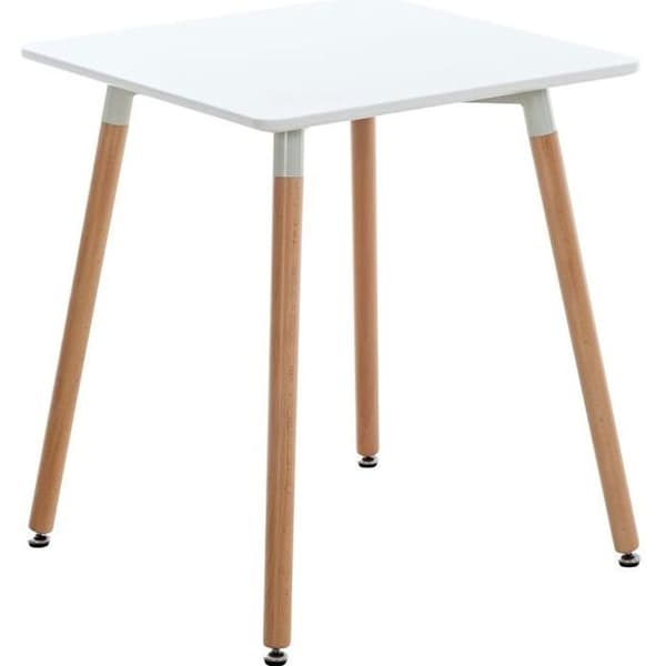Viborg Köksbord - CLP - Fyrkantigt - Vit - 60 cm - Ben av naturligt bokträ
