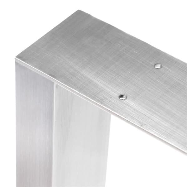 Set med 2 Velden designstålben för matbord Industriell stil för gör-det-själv, rostfritt stål-80 cm