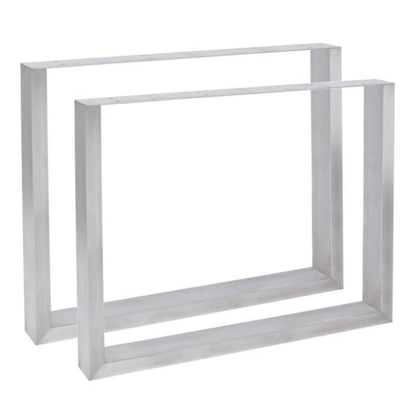 Set med 2 Velden designstålben för matbord Industriell stil för gör-det-själv, rostfritt stål-80 cm