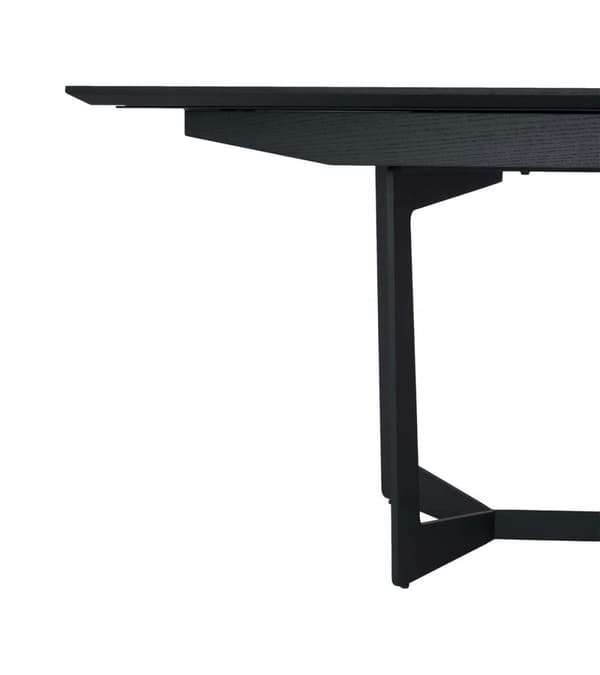 Rootz Matbord - Expanderbart bord - Modernt matbord - Svartlackerad ekfaner - Slitstarkt & Sofistikerat - 200/250cm x 100cm x 76cm
