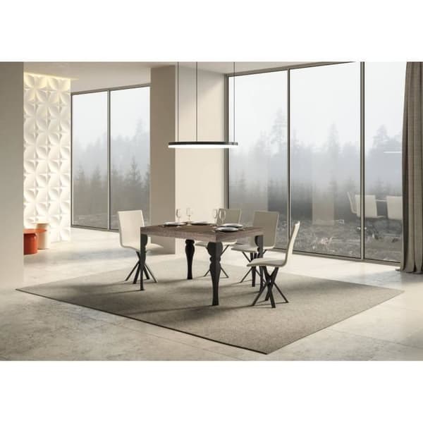 Utdragbart bord - Paxon - Valnöt - 90x140/244 cm - Antracit ram