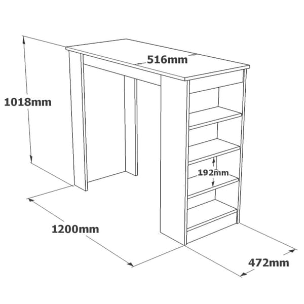 Chic Home Salla baaripöytä 120x52xK102 cm, ruskea/valkoinen