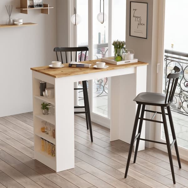 Chic Home Salla baaripöytä 120x52xK102 cm, ruskea/valkoinen