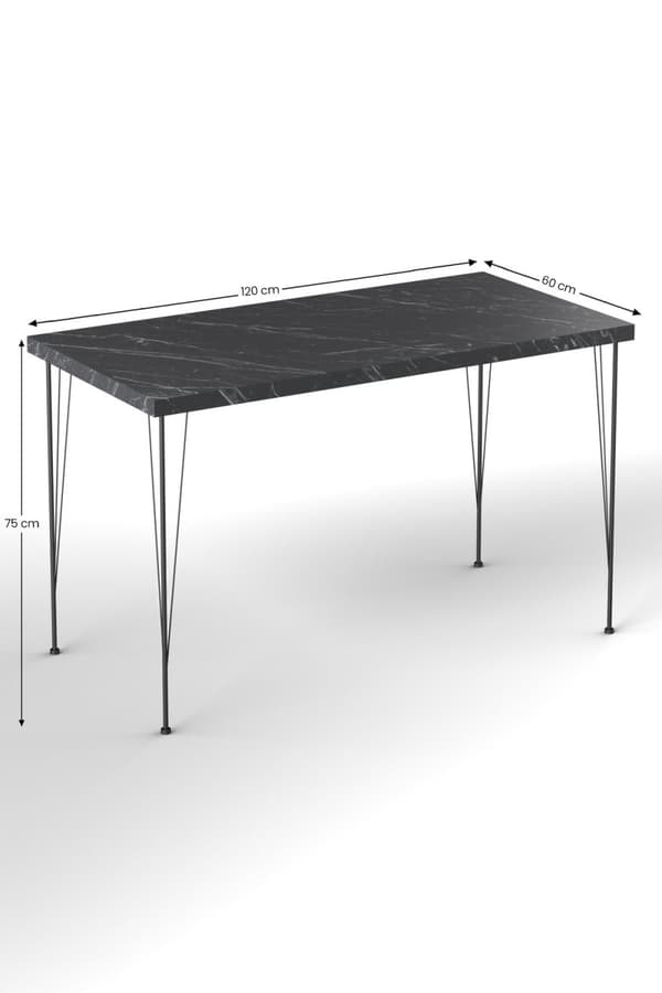 Chic Home Alviira ruokapöytä 120 cm + 4 tuolia, musta