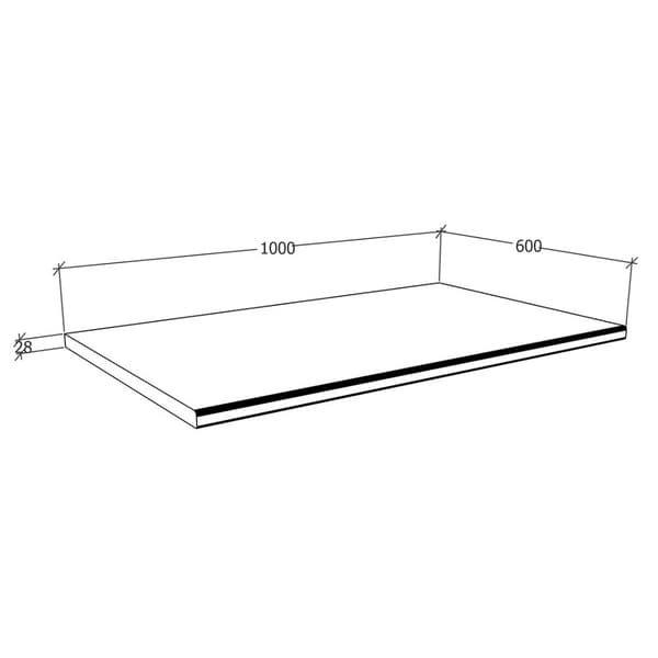Esilo køkkenbordplade 100 cm hvid.