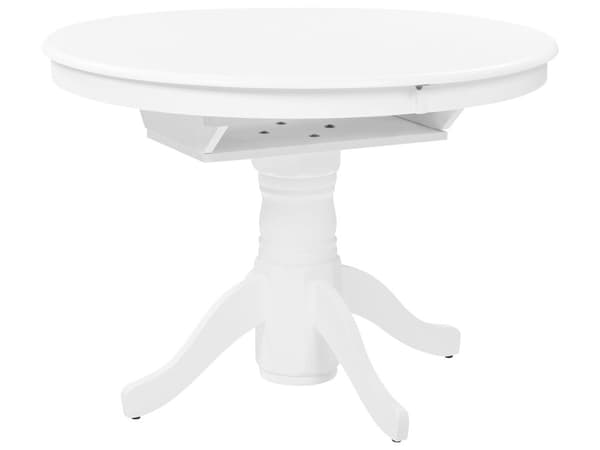 Ruokapöytä valkoinen MDF-levy kumipuu 106/150 x 106 x 74 cm jatkettava neljälle hengelle skandinaavinen perinteinen tyyli