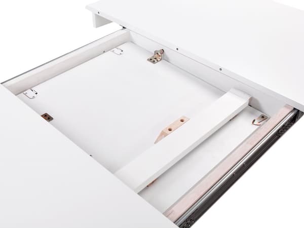 Ruokapöytä valkoinen MDF-levy kumipuu 106/150 x 106 x 74 cm jatkettava neljälle hengelle skandinaavinen perinteinen tyyli