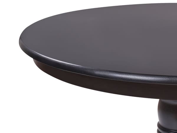 Ruokapöytä musta MDF-levy kumipuu ⌀ 120 x 76 cm neljälle hengelle pyöreä skandinaavinen perinteinen tyyli