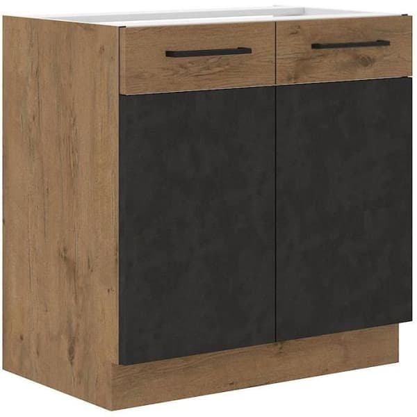 ROCK underskåp - Melamin - Lancelot ek och materegrå - L 80 x H82 cm
