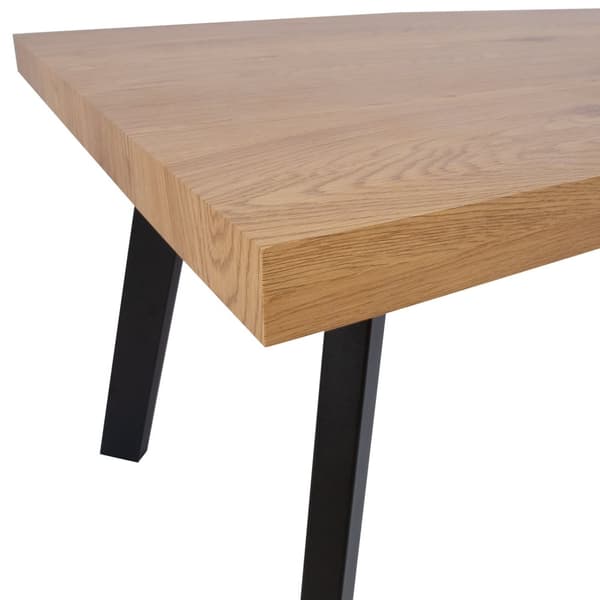 Ruokapöytä BRIGIT 159/198x84.5xK77cm, metallijalat, puujäljitelmäkansi, ruskea/musta