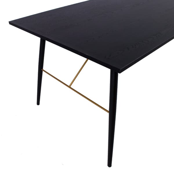 Ruokapöytä LUXEMBURG 160x90xK75cm, metallirunko, melamiinikansi, musta/kupari