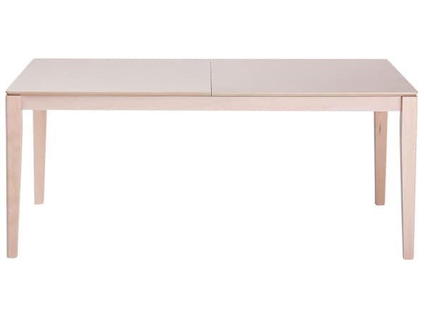 Ruokapöytä vaalea MDF-levy kumipuu 180/240 x 90 x 75 cm jatkettava kuudelle hengelle suorakulmio skandinaavinen tyyli