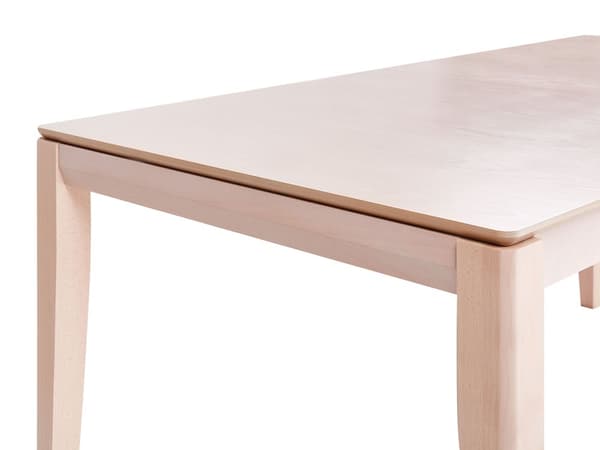 Ruokapöytä vaalea MDF-levy kumipuu 180/240 x 90 x 75 cm jatkettava kuudelle hengelle suorakulmio skandinaavinen tyyli