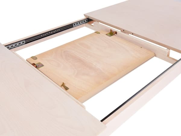 Ruokapöytä vaalea MDF-levy kumipuu 180/240 x 90 x 75 cm jatkettava kuudelle hengelle suorakulmio skandinaavinen tyyli